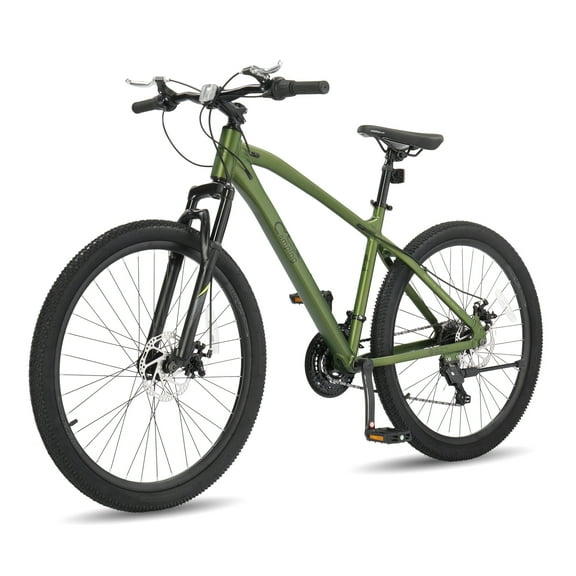 UBesGoo 26in Mountain Bike for Adults, Aluminum Frame Lightweight 21 Speeds Men/Women Bike with Dual Disc Brake, Twist Shifters, Green