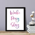 thumbnail image 2 of Wake Pray Slay, Watercolor 11 x 14 Black FRAMED Print Wall Art, 2 of 3