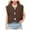Coffee, variant on Women's Sleeveless Knit Cardigan Vest Solid Color Pocket Button Front Short Length Style Fall Top Plaid Sweater Vest Mens Wool Zip Vest Christmas Vests for Men Mens Sweater Vests Sweater Vest Plaid