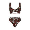 thumbnail image 4 of Daiia Red Rose Skull Women's Bikini Set Two Piece Swimsuit High Waisted Bikini Adjustable Straps Bikini Perfect for Beach, Pool, and Summer Vacation-XX-Large, 4 of 9