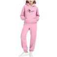 thumbnail image 2 of NAISIBABY Girls Activewear Jogger Set 2-Piece, Pullover Long Sleeve Hoodie and Sweatpants Kids Fall Outfit Pink 11T, 2 of 6