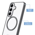 thumbnail image 3 of onn Magnetic Compatible Phone Case for Samsung Galaxy S26 - Metallic Gray/Clear, 3 of 8