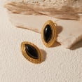 thumbnail image 4 of Pendientes RAUCHBE, grandes y gruesos, dorados, vintage, ónix negro, para mujer, 4 of 4