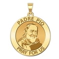 thumbnail image 2 of PicturesOnGold.com Padre Pio Religious Medal Necklace Pendants Adult - 2/3 inch Solid 14K White Gold, 2 of 3