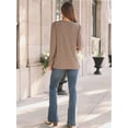 thumbnail image 3 of Womens Long Sleeve Tops Dressy Casual Shirts Pleated Crewneck Basic Blouses Fall Trendy Outfits, 3 of 6