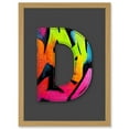 thumbnail image 1 of Letter D Fluorescent Abstract Decorative Graffiti Mural Alphabet Initial Stencil Artwork Framed Wall Art Print A4, 1 of 4