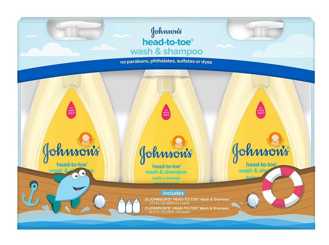 Johnson's Head-To-Toe Gentle Baby Wash and Shampoo Value Pack, 3 ct