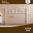 thumbnail image 2 of ARICOEASY Metal Queen Size Vintage Headboard with Height Adjustable for Bed Frame, White, 2 of 7