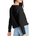 thumbnail image 2 of Hanes Womens ComfortSoft EcoSmart Crewneck Sweatshirt, M, Ebony, 2 of 4