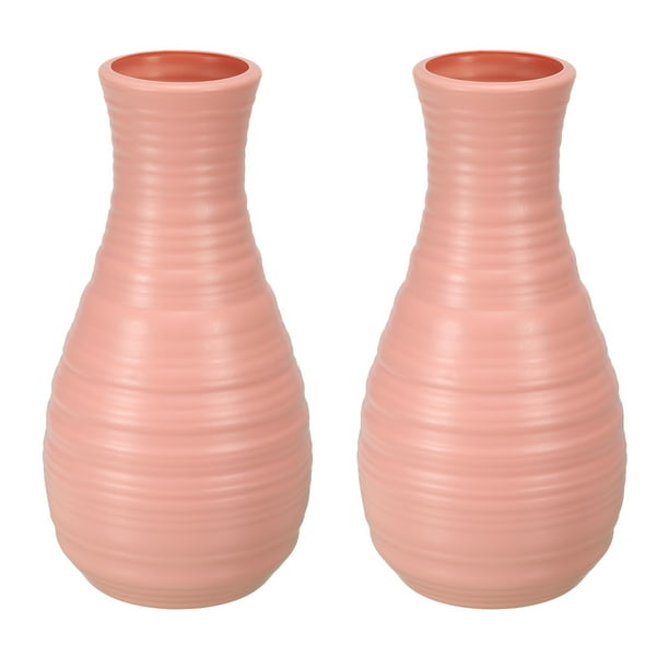 Uxcell Flower Vase, 2 Pack Plastic Vase for Flowers Ceramic Look Table