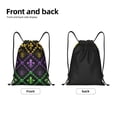 thumbnail image 5 of Kdxio Mardi Gra Geometric Print Drawstring Backpack Bag,Waterproof Draw String Back Sack, Gym Drawstring Bags Swim Bag For Unisex, 5 of 9