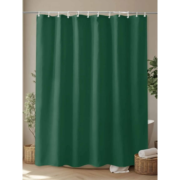 Shower Curtain, Dark Hunter Green Waterproof Shower Curtain Set with Hooks for Bathroom Showers,Stalls and Bathtubs,72x72In Olive Green