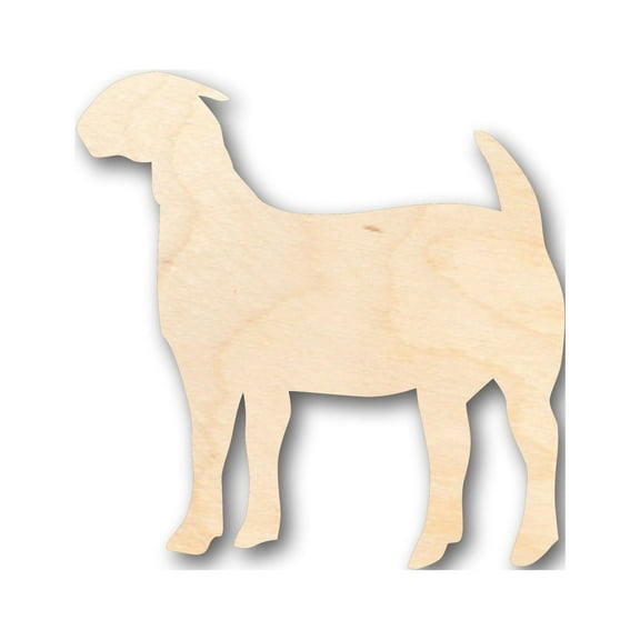 Unfinished Wood Goat Boer Farm Animal Shape - Craft - up to 46" DIY 4" / 1/8"
