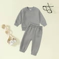 thumbnail image 2 of Zshosam Kids Fall Outfits Boys Toddler Baby Boy Fall Winter Clothes Sweatshirt Pullover Tops + Casual Pants Outfit Set,Grey 3-4 Years, 2 of 5