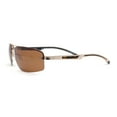 thumbnail image 3 of Polarized Antiglare Mens Rimless Rectangle Metal Rim Agent Sunglasses Gold - Brown, 3 of 4