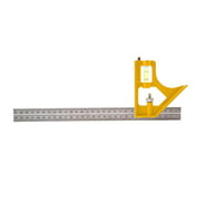 12"/30cm Stainless Steel Adjustable Angle Square Ruler with Bubble Level Measuring Tools