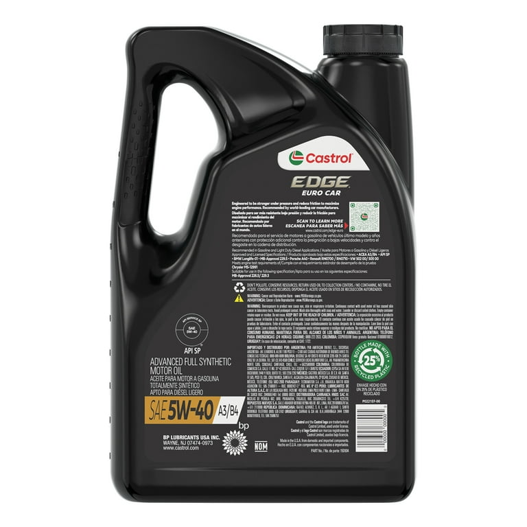 Castrol EDGE Euro 5W-40 A3/B4 Advanced Full Synthetic Motor