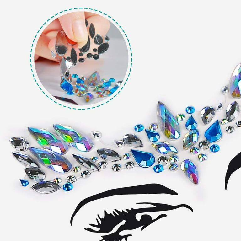  Face Gems 6 Sets Mermaid Face Jewels Self Adhesive Festival  Gem Stickers Eyes Body Face Stickers Crystal Festival Accessory for  Carnival, Party, Halloween : Beauty & Personal Care