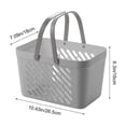 thumbnail image 3 of Small Plastic Storage Basket with Handle, Portable White Household Organizer Bin and Sundries Storage, Mini Shopping Tote for Kitchen and Bathroom Use, 3 of 6
