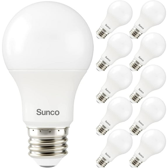 Sunco Lighting 10 Pack A19 LED Light Bulb 3W=25W, Dimmable 2700K Soft White, 250 LM, E26 Medium Base, Indoor Outdoor, Super Bright, Instant On, Flicker Free, Frosted Lens, Lamp for Bedroom - UL