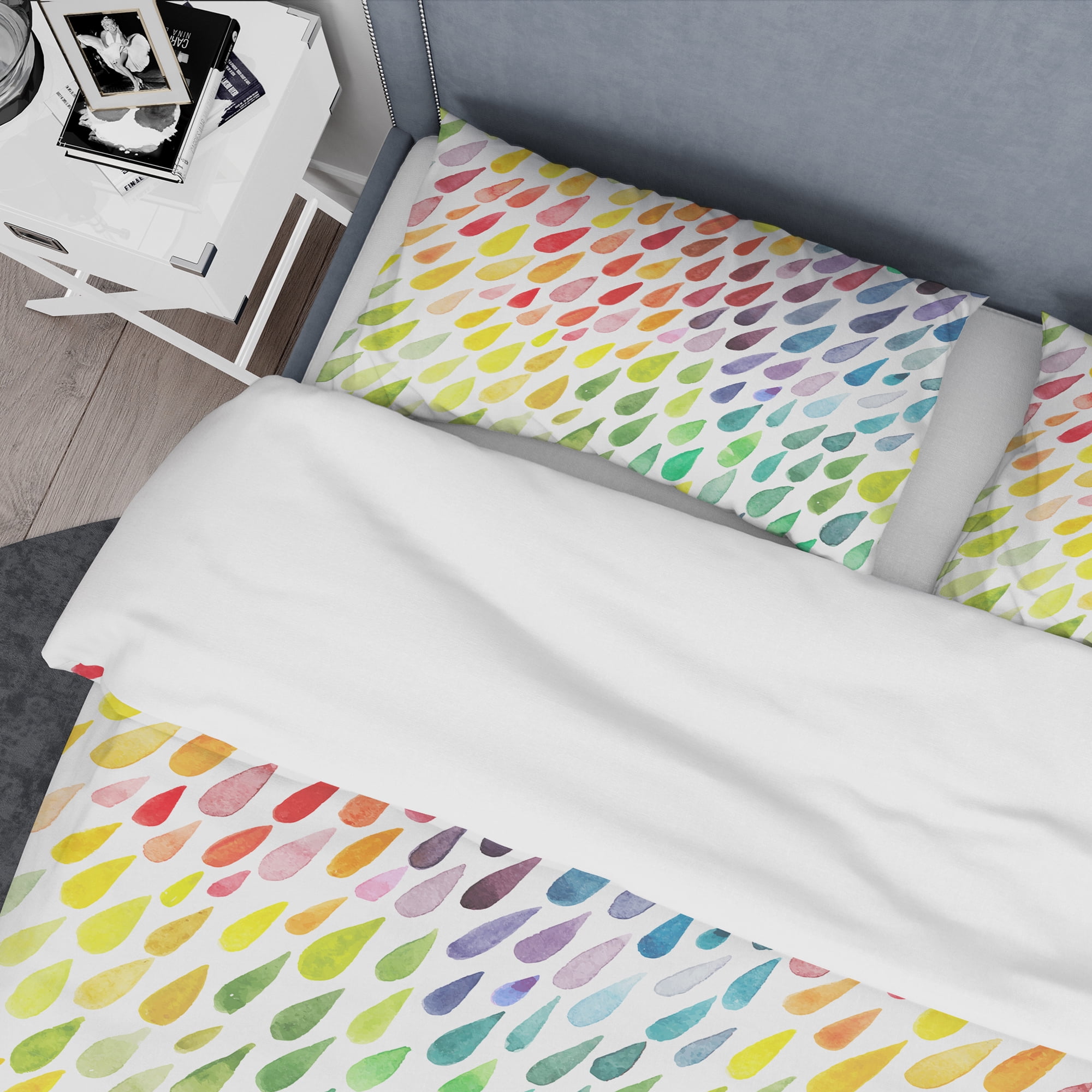 Designart 'Collection of Paint Splash Watercolor Drops' Modern & Contemporary Duvet Cover Set