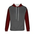 thumbnail image 5 of Lorytime Hoodies for Men Sweatshirt Plaid Fleece Streetwear Pullover Long Sleeve Drawstring Tops with Pocket Outerwear, 5 of 5