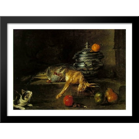 - The Silver Tureen 38x28 Large Black Wood Framed Print Art by Jean-Baptiste-Simeon Chardin
