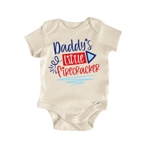 Daddy'S Firecracker July Newborn Baby Bodysuit