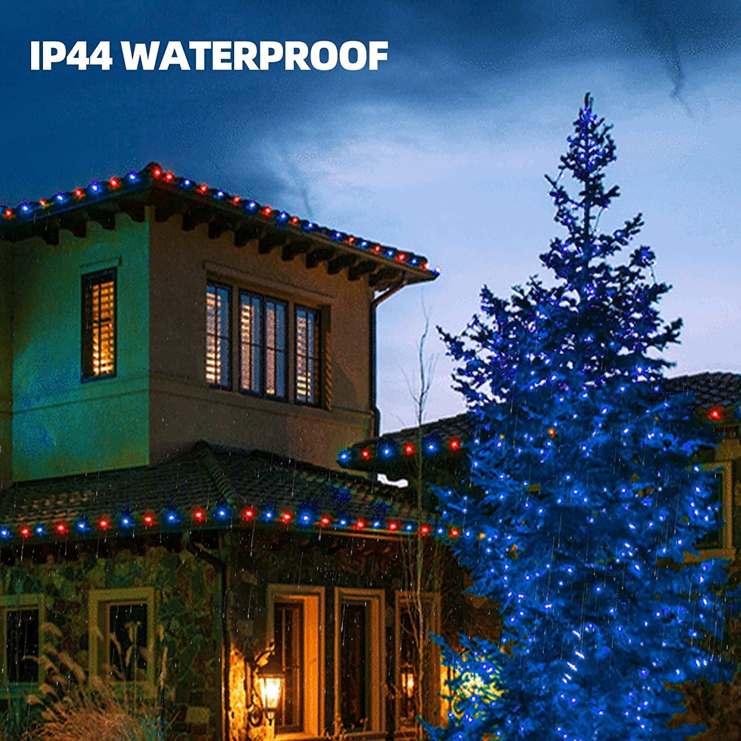 Battery Operated Christmas Lights, 16ft Green Wire 50 LED Fairy String Light with 8 Light Modes & Timer for Indoor Outdoor Xmas Tree Wedding Party Decoration (Blue)