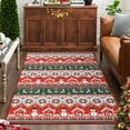 thumbnail image 2 of Christmas Rug Machine Washable Xmas Snowman Deer Rug Non-Slip Holiday Decor Diamonds Geometric Snowflake Carpet Festive Christmas Floor Cover, 2 of 15