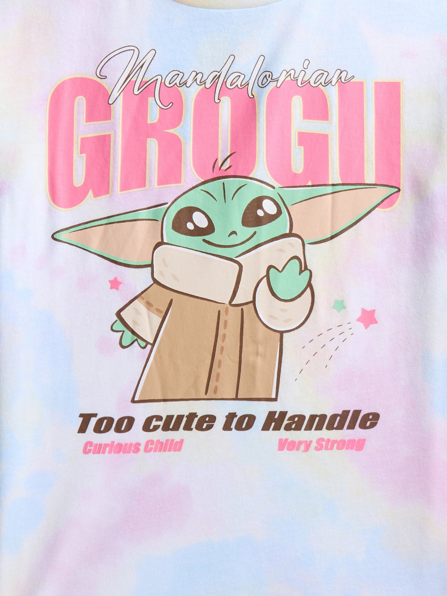 Star Wars Girls Grogu Too Cute Graphic Tee with Short Sleeves, Sizes 4-16