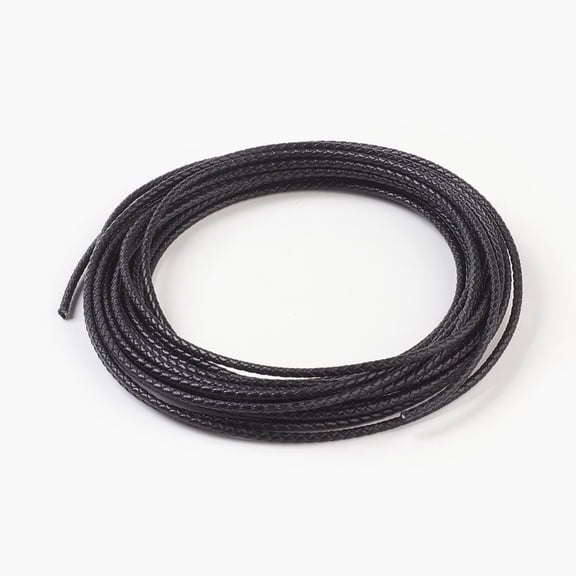1Bundle Leather Cord Leather Jewelry Cord Jewelry DIY Making Material Dyed Round Black 4mm 10.93 yards(10m)/bundle