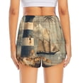 thumbnail image 2 of Lsque Vintage Nautical Lighthouse Printed Women's Running Shorts with Liner Pockets,Elastic Quick Dry Workout Athletic Gym Yoga Shorts,Womens High Waist Shorts-XX-Large, 2 of 9