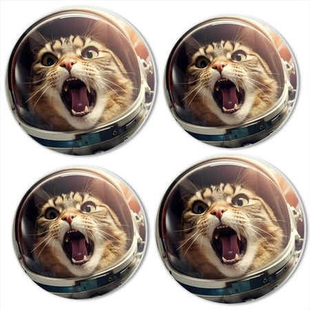

BaHomeck Electric Stove Burner Covers Set of 4 Round Metal Gas Stove Burner Covers 8 Inch and 10 Inch Kitchen Decor Astronaut Cat Mouth Open Screaming In Space Helmet