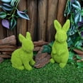 thumbnail image 4 of Artificial Spring Festival Imitation Flocked Rabbit Garden Statue Porch Patio Hallway Plant Pot Bunny Sculpture indoor e outdoor home Decor Crafts sentarse con soporte Macarena Estatua de conejo al aire libre, 4 of 8