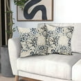 thumbnail image 6 of Sps ssion 18"x18" Blue Dahlia Cotton Throw Decorative Pillow Cover, Hidden Zip (2 Count), 6 of 6