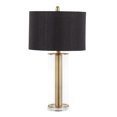 thumbnail image 1 of Glacier Contemporary, Glam Table Lamp in Gold Metal and Clear Glass with Black Linen Shade by LumiSource, 1 of 7