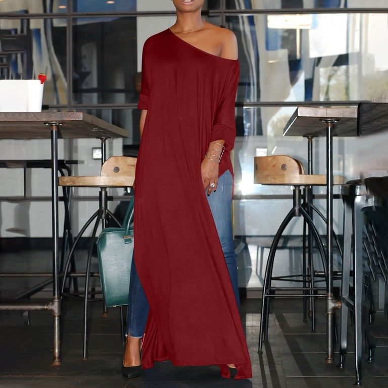 long tunic dress with slits on side Kez Slit Tunic Dress | Layering Dress & Long Tunic