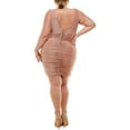 thumbnail image 2 of City Studio Womens Plus Metallic Midi Bodycon Dress, 2 of 2