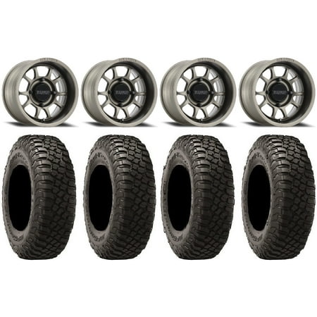 Method 409 15 Grey (5+2) Wheels 35 BFG KM3 Tires Kawasaki Mule Pro FXT