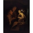 thumbnail image 3 of Godfried Schalcken 15x18 Black Modern Framed Museum Art Print Titled - Young Man and Woman Studying a Statue of Venus, by Lamplight (1688 - 1692), 3 of 5