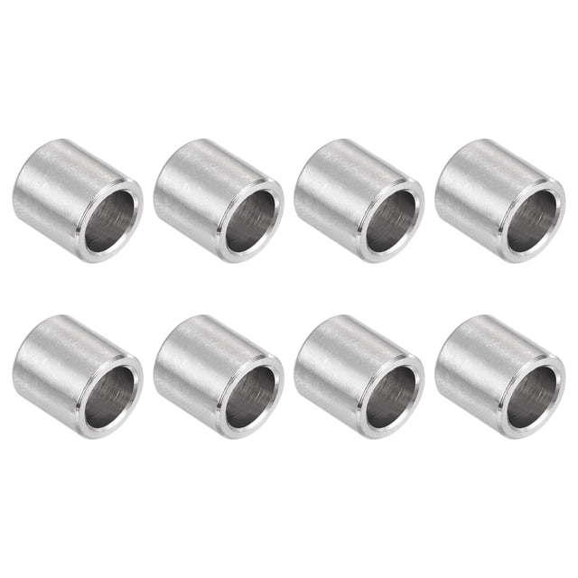8 Pcs Entretoises en Acier Inoxydable 304 3/8 Pouces OD x 1/4 Pouces ID x 3/8 Pouces Longueur(10x7x10mm) Vis Support de Bague Finition Simple Non Filetée Entretoises Rondes en Métal pour Vis M3 Boulons et Tringles, Argent