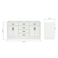 thumbnail image 3 of Ariel Hepburn 66 Inch Double Sink Base Cabinet In White, 3 of 10