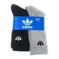 thumbnail image 4 of Adidas Men's Originals Trefoil 6 Pack Crew Socks, Black/White/Grey, 4 of 4
