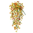 thumbnail image 2 of Meiiso 30" Artificial Hanging Flowers Plants for Outdoor Fall Decoration, Look Real for Outside Home, Indoor Planter, Porch, Window, rtificial Eucalyptus & Violet Vine, Orange & Yellow, 2 of 9