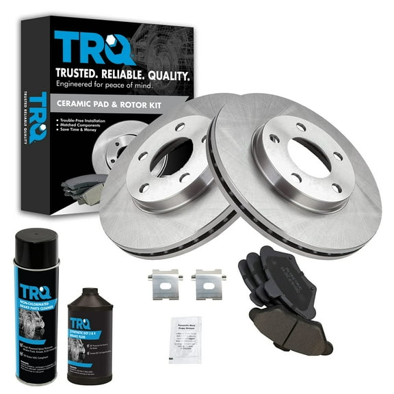 TRQ Front Ceramic Disc Brake Pad & Rotor Kit w/Chemicals for 94-98 Ford Mustang BKA16405 Fits select: 1994 FORD MUSTANG GT, 1995 FORD MUSTANG GT/GTS