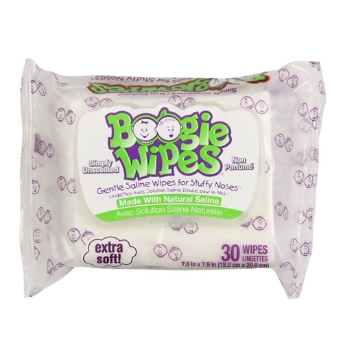 4 Pack Boogie Wipes Gentle Saline Unscented Wipes Extra Soft 30 Count Each 