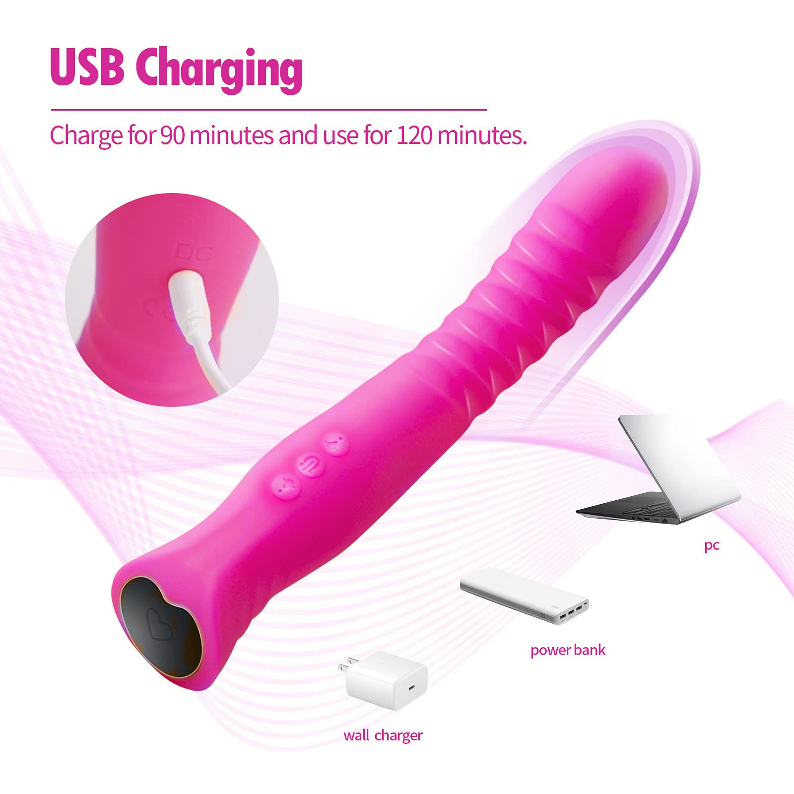 Imimi  G Spot Dildo Vibrator with 10 Vibration Modes,Ultra Soft Silicone Vibrator,Adult Sex Toys