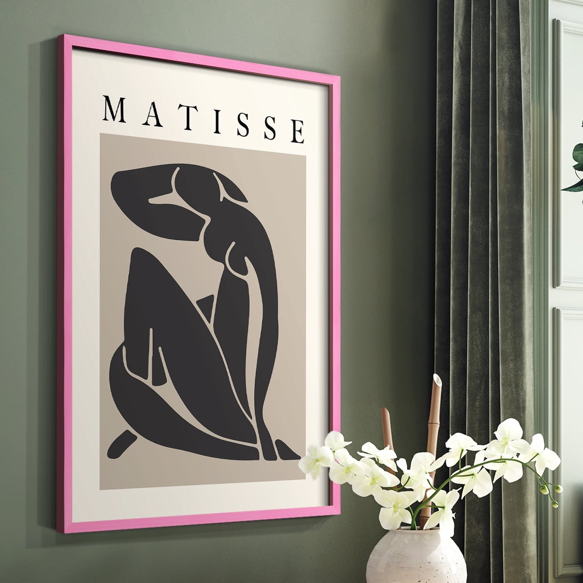 Matisse CCCLXXX in Pink Solid Wood 8 x 10 Framed Print