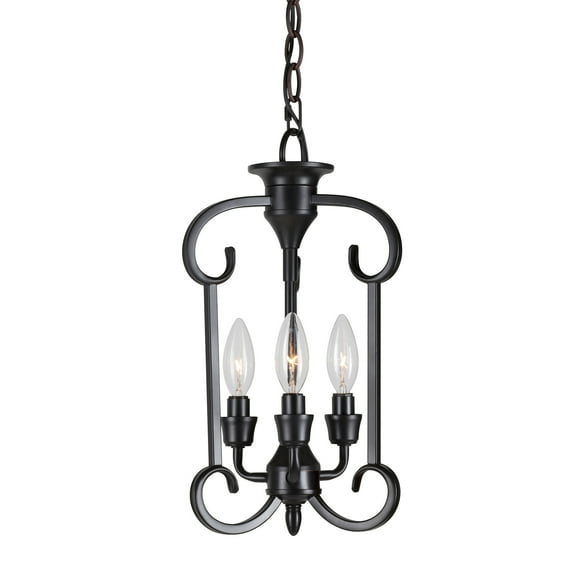 Ione 3-Light Black Foyer Pendant